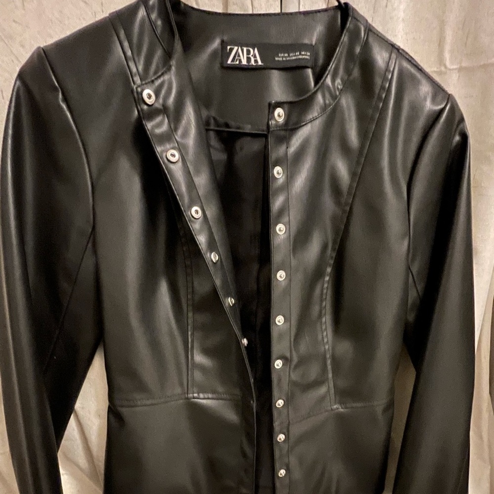 ZARA Black/ Jacket Faux Leather